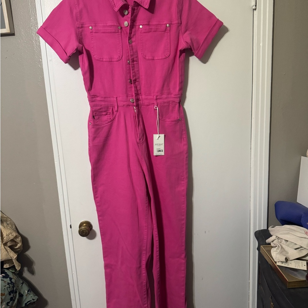 Judy Blue Fuchsia Jumpsuit
